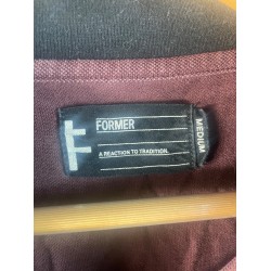 Former Mens Full Zip Jacket Burgandy Sz Medium Cotton Collared