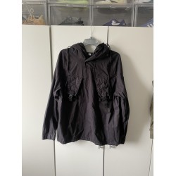 CP Company Smock Overshirt Jacket Men Large Black Hooded Gabardine Lens ptp23”