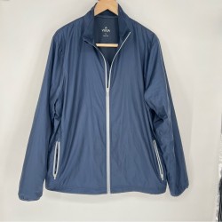VUGA Navy Blue Windbreaker Zipper Gray Detail Men's Blue Jacket Large