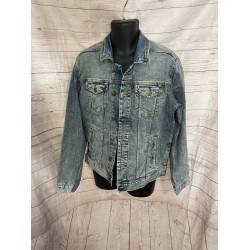 George Men’s Denim Trucker Jacket Button Front Blue Color