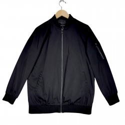 Bernardo Bomber Jacket sz M Men Black Full Zip Lightweight Lined Streetwear