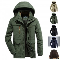 23 Men's Winter Jacket Outdoor Jacket Warm Lined Waterproof Parka Army Coat