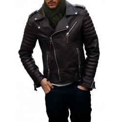 Men's Leather Jacket Quilted Fit Jacket
