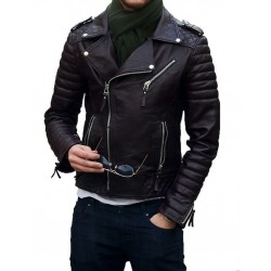 Men's Leather Jacket Quilted Fit Jacket