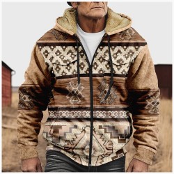 Men's Retro Winter Lined Zip Jacket