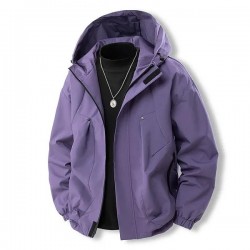 Spring and Autumn New Men's Jacket Solid Color Hooded Jacket