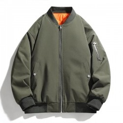 Heavyweight Cotton Aviator Jacket Men's Military Style Bomber Coat Winter Flight Jacket