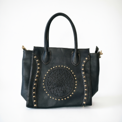 Handbag Purse Large de Leather Artificial para Women's Black