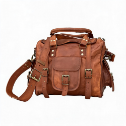 Shoulder Bag de Leather de aspecto vintage para Women's Purse hecha a mano Piel de vaca