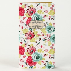 Hard Cover Classic Notebook Antique Floral Flat Daily Planner Brown Paper