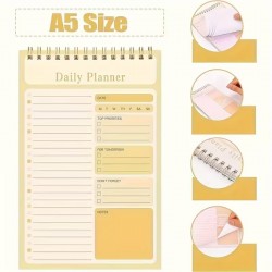Daily Planner Notebook Spiral Bound Undated Schedule Diary Work Gym Journal
