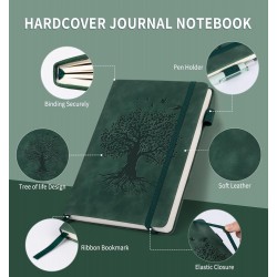 Notebook Unisex A5 Hardcover Leather Journals Writing 200Pages Daily Journal