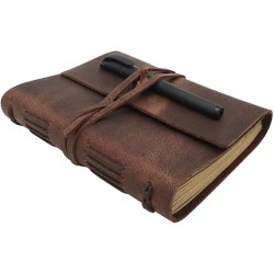 Leather Journal Notebook for Men & Women, A5 Size Diary, 6. 2X8. 5 Inch, Vintage Sty