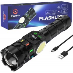 Camping Lantern Rechargeable Flashlights High Lumens 10000 Long Lasting LCD Display Super Brigh