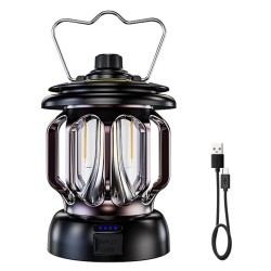 Camping Lantern USB Rechargeable Lamp Retro LED Light