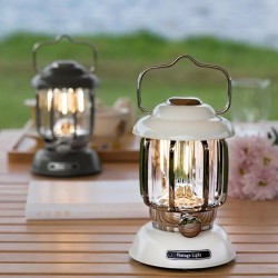 Camping Lantern USB Rechargeable Lamp Retro LED Light