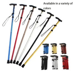 Five-Section Telescopic Folding Aluminum Alloy Trekking Pole for Outdoor Hiking