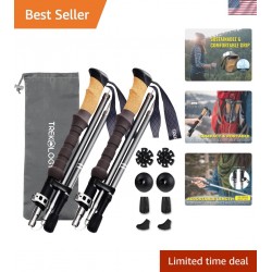 Cork Grip Trekking Poles – Lightweight Folding Hiking Poles Adjustable