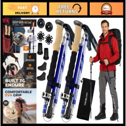 Hiking & Trekking Poles - Lightweight Adjustable 2pc Set for Senio