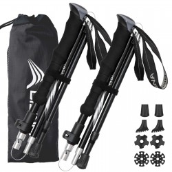 Hiking Poles Collapsible Trekking Poles Aluminum Alloy Hiking Sticks 2 pc Lig