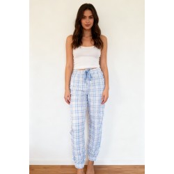 Pantalón a cuadros suaves, salón, pantalones de Pajamas. Talla UK 14.* *