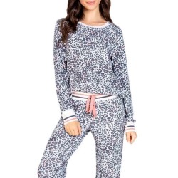 PJ Salvage Animal Print Thermal Pajama Set Lounge Cheetah Leopard Pink Size XS/S
