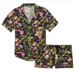 Modal Top Short Pajama Set 2 Piece Sleep Set Floral Size Small