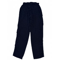 Conjunto de Pajamas de terciopelo a lunares negro de 2 piezas talla mediana para Women salón