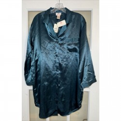 Pajamas Camisa Cazador Verde Bolsillo Poliéster Sedoso De Colección