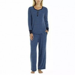 Conjunto de Pajamas para Women micro Fleece elástico rayas azules 2XL XXL