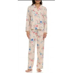 Juego de Pajamas FN by de 2 piezas para Women rosa medio floral súper suave Pajamas
