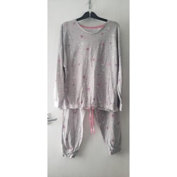 Women's Grey Pyjama Set Top & Bottoms Size 16/18