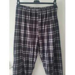 Women's Black Mix Pyjama Bottoms Elastic Waist Size XL