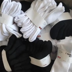 Men's Athletic Socks | White & Black Cotton Crew Socks | Breathable Basketball & Sports Socks