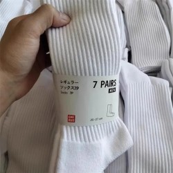 Men's Athletic Socks | White & Black Cotton Crew Socks | Breathable Basketball & Sports Socks