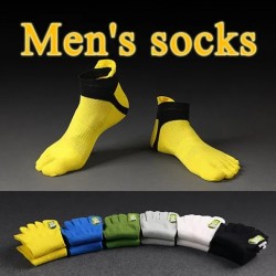 New Men's Socks Five Toe Socks Sports Socks Breathable Grid Cotton Socks Toe Socks