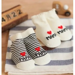 For Cute Newborn Baby Toddler Infant Kids Strip Cotton Love Mama/Papa Socks 0~6 Months Baby Socks