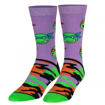 ODD SOX Men's Crew Socks - Turtle Camo (TMNT)-(UK 6-12 | EU 40-46)