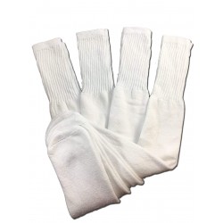 4 Pairs Mens White Tube Socks Big and Tall Extra Long Thick Cotton - 28 Inches