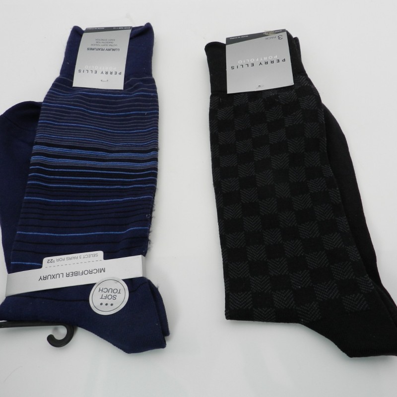 Perry Ellis Men's 2-Pk. Microfiber Patterned Socks