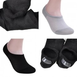 3 Pairs Casual Cotton Loafer Boat Non-Slip Invisible Low Cut Solid Color Socks Fancy AUYOK00001zd