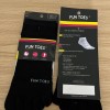 FUN TOES 2 Pairs Men's Cotton Toe Socks Dries Quickly size sock 9-11 Shoe 4-11