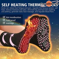 FocusOnInsole 1/2/4Pairs Tourmaline Socks Relief Pain Cotton Magnetic Therapy Foot Care Feet Comfort Self Heating Socks (one size for 36-45)