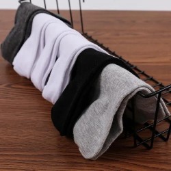 Men's Cotton Socks with Letter Print Mid-Crew Athletic Breathable Moisture-Wicking Six Color Pack