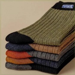 Men's Mid-Calf Socks - Breathable Cotton Athletic Socks for Sports & Casual Wear