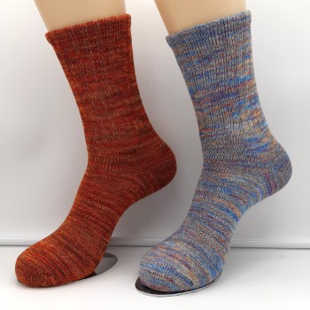 2 pairs of colorful warm men's winter bamboo socks blue melange/red melange 39-46