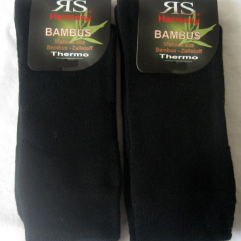 2 Pairs Men's Thermal Bamboo Socks Winter Socks Extra Warm Black 47-50
