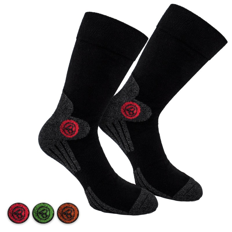 BRUBAKER Mens Womens Cushioned Trekking Socks Walking Hiking Work Boot 4-Pack
