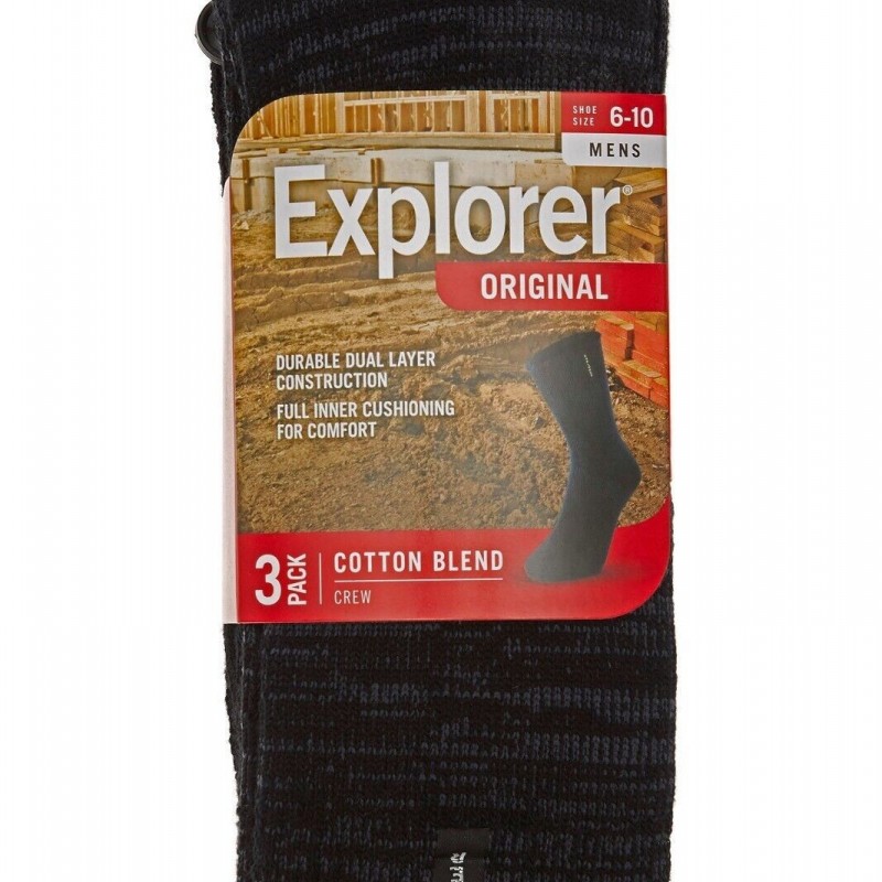 3 x Bonds Explorer Original Cotton Crew Socks Black
