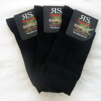 3 Pairs Men Bamboo Socks Extra Soft Edge Without Rubber Black 47 to 54